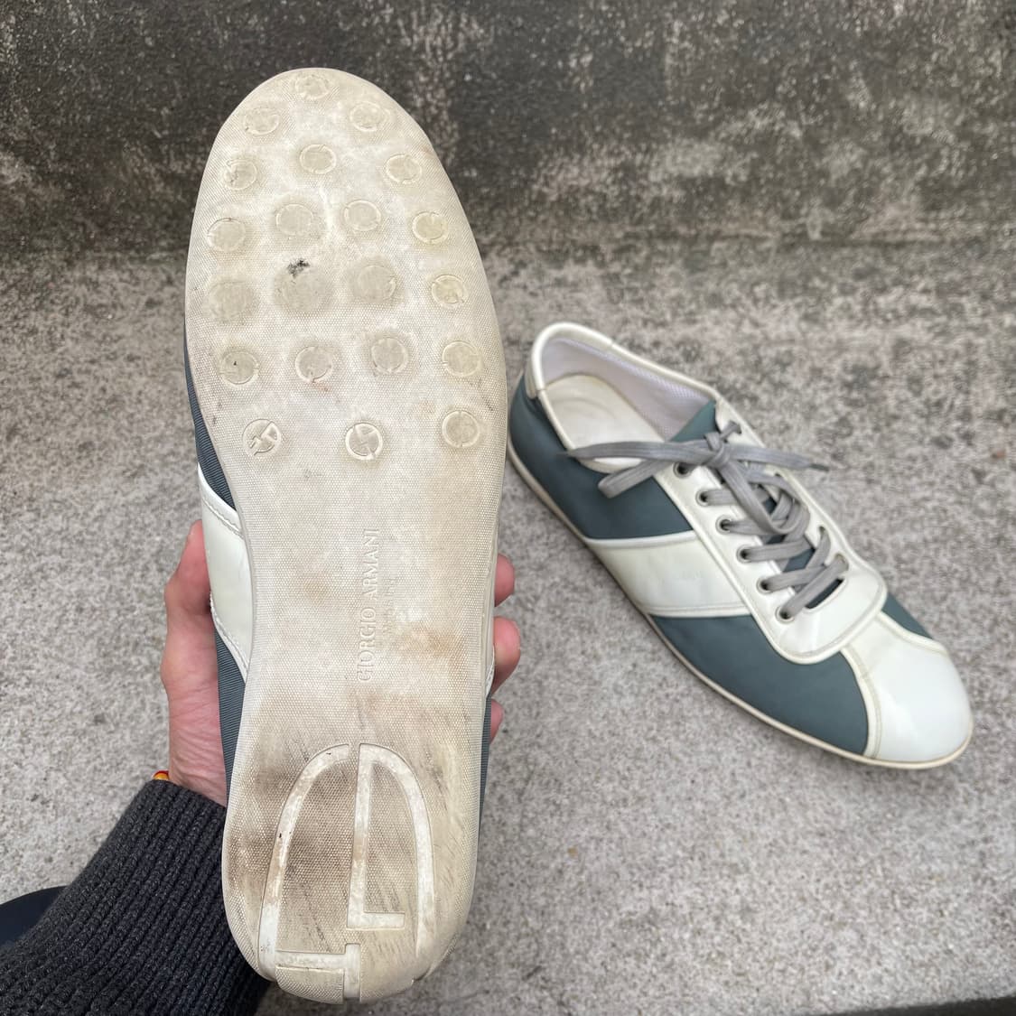 [43] Giorgio Armani 2000s 레더 로우탑 스니커즈 상품이미지7