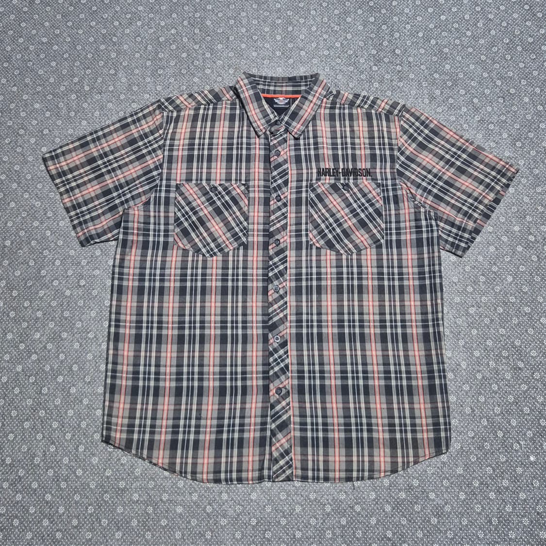 [XL] 할리데이비슨 반팔 체크셔츠 -535  상품이미지1