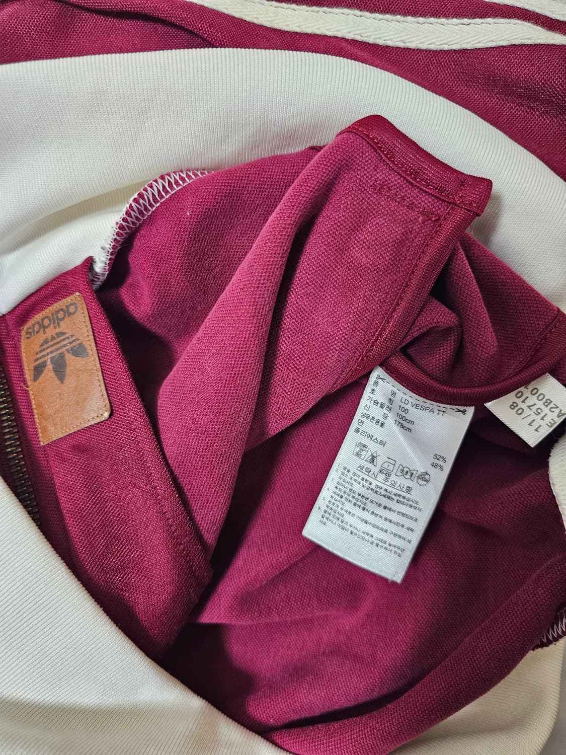 아디다스 베스파 트랙탑 버건디 100사이즈 상품이미지2