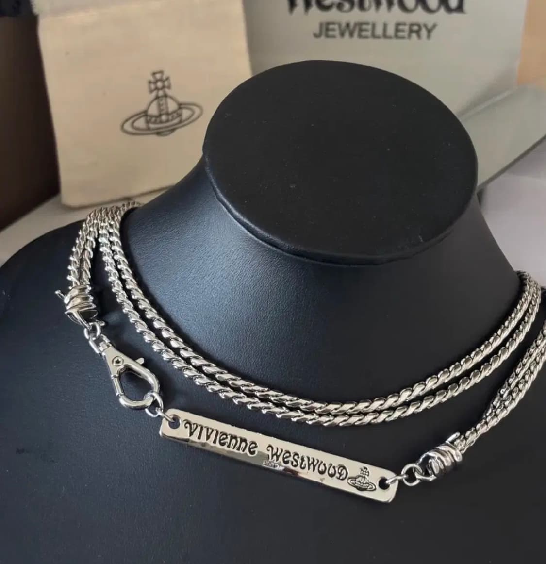 비비안웨스트우드 맨 카릴 체인 로프 초커 로고 목걸이 오네갸루 펑크 상품이미지2