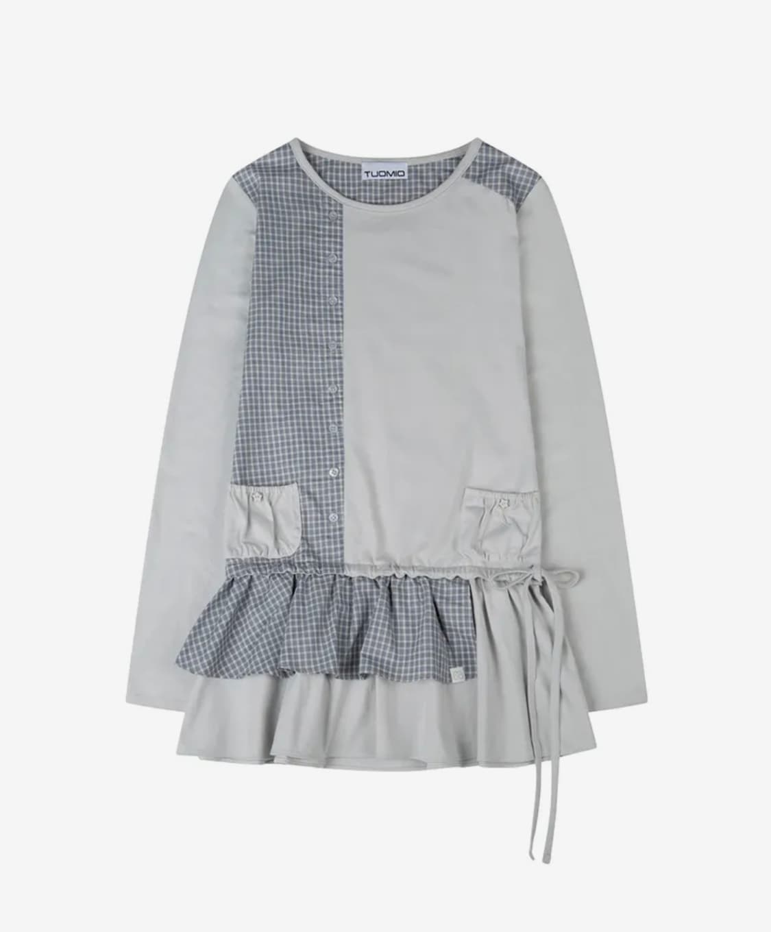 뚜오미오 CHECK MIXED JERSEY DRESS 상품이미지3