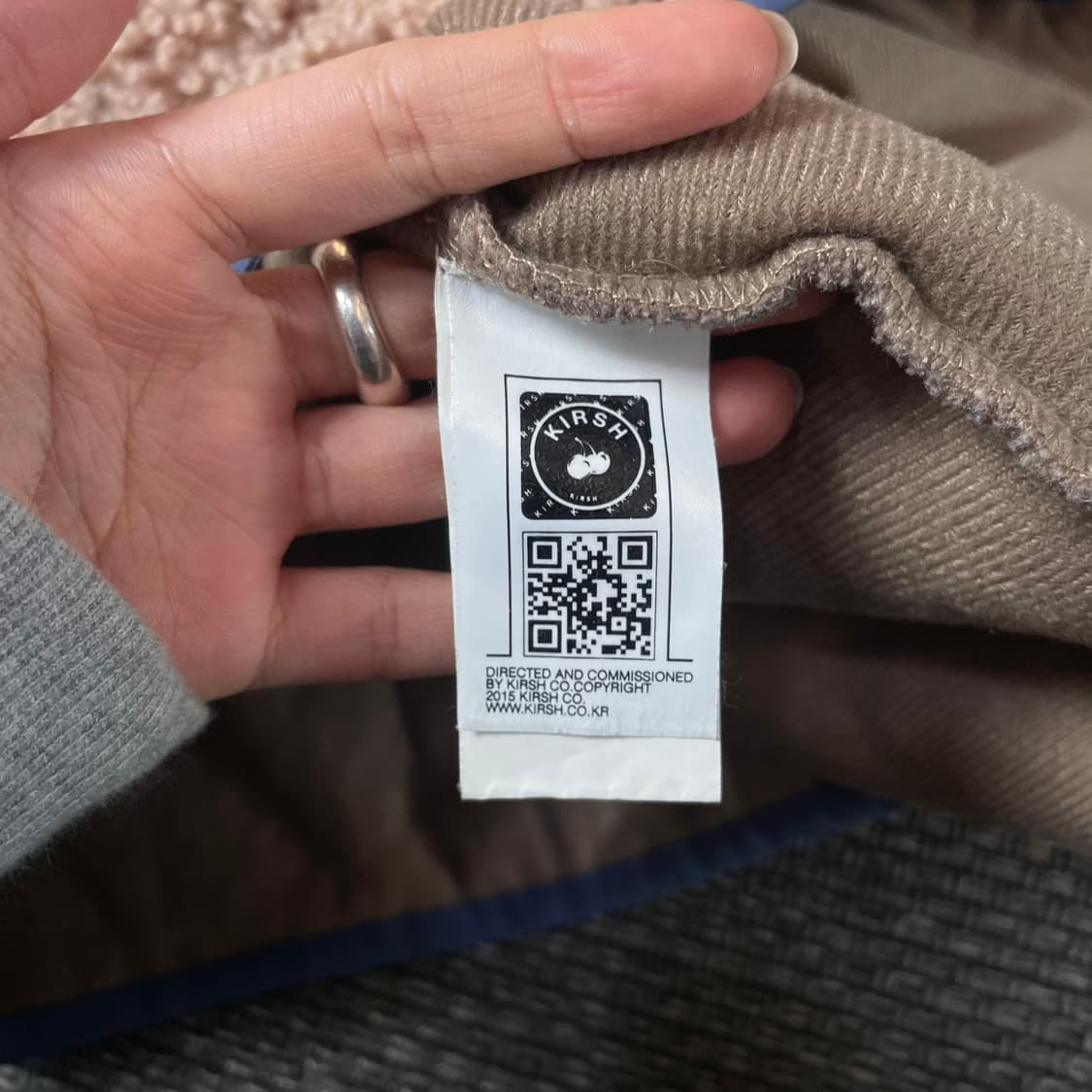 키르시 베이지 블루포켓 뽀글이 플리스 후드집업 1  상품이미지6