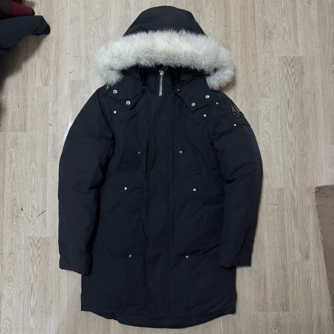 무스너클 은장 스틸링 화이트퍼 롱패딩 XS 상품이미지1