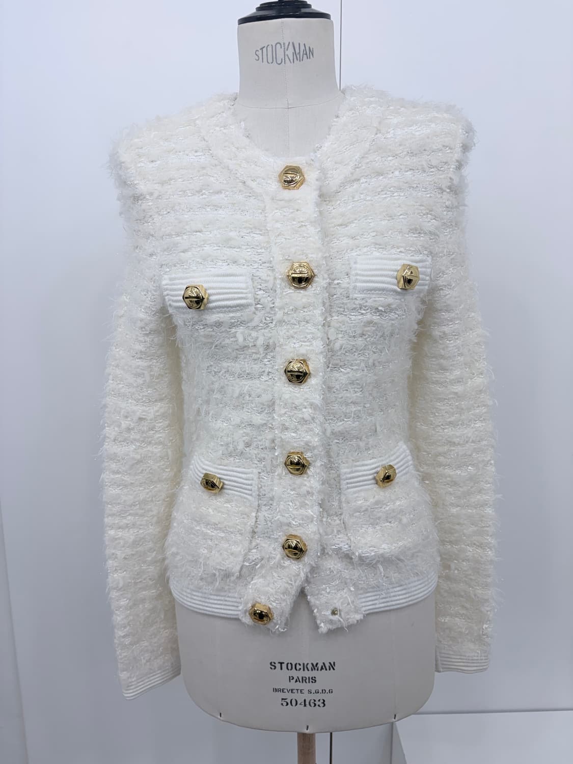 [박민영착용]발망 싱글 골드버튼 트위드 자켓34 상품이미지3