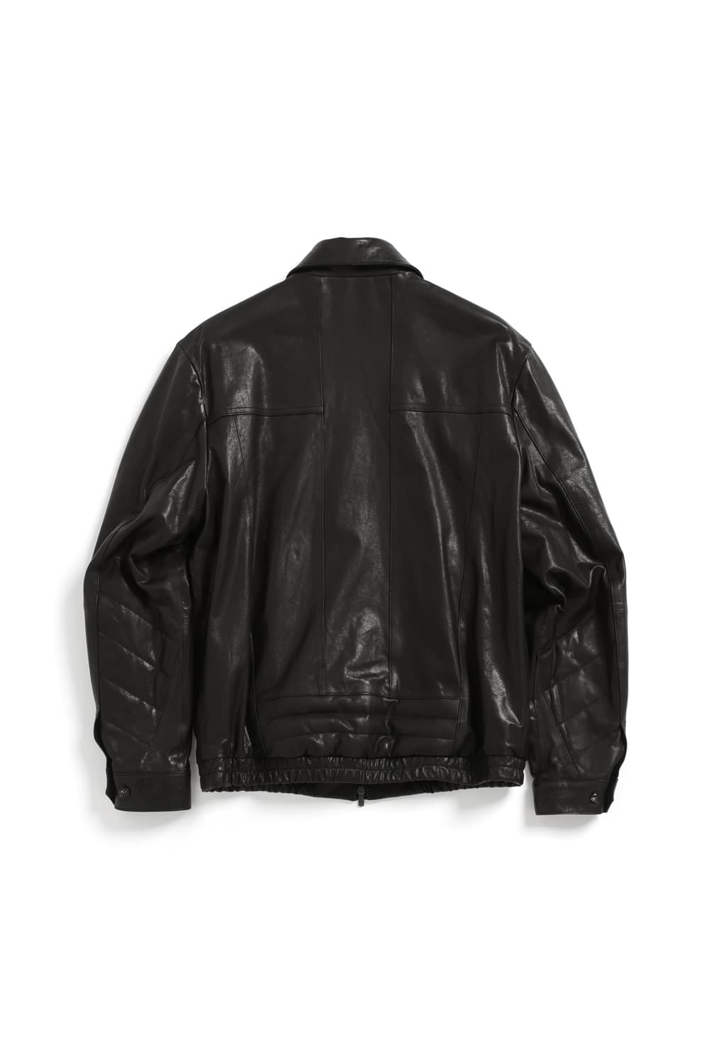 해칭룸 스티치드 볼륨 레더 자켓 블랙 상품이미지2