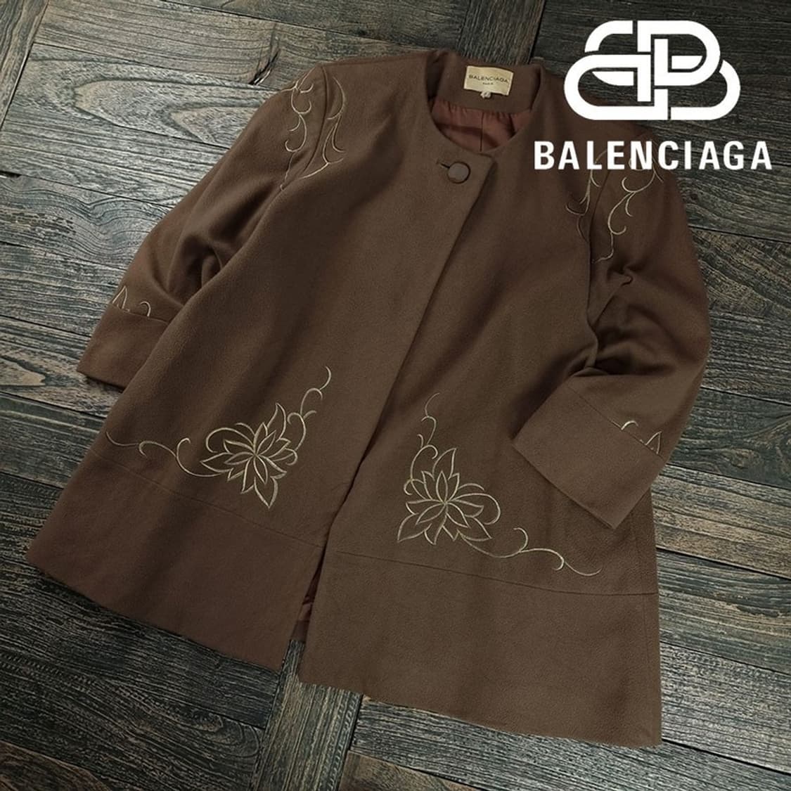 [발렌시아가] 빈티지 자수 오버핏 카라리스 모직 코트 P01556 상품이미지1