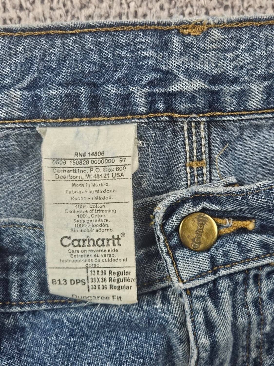 칼하트 데님 카펜터 워크 팬츠 ( 33X36 ) / 11293 상품이미지7