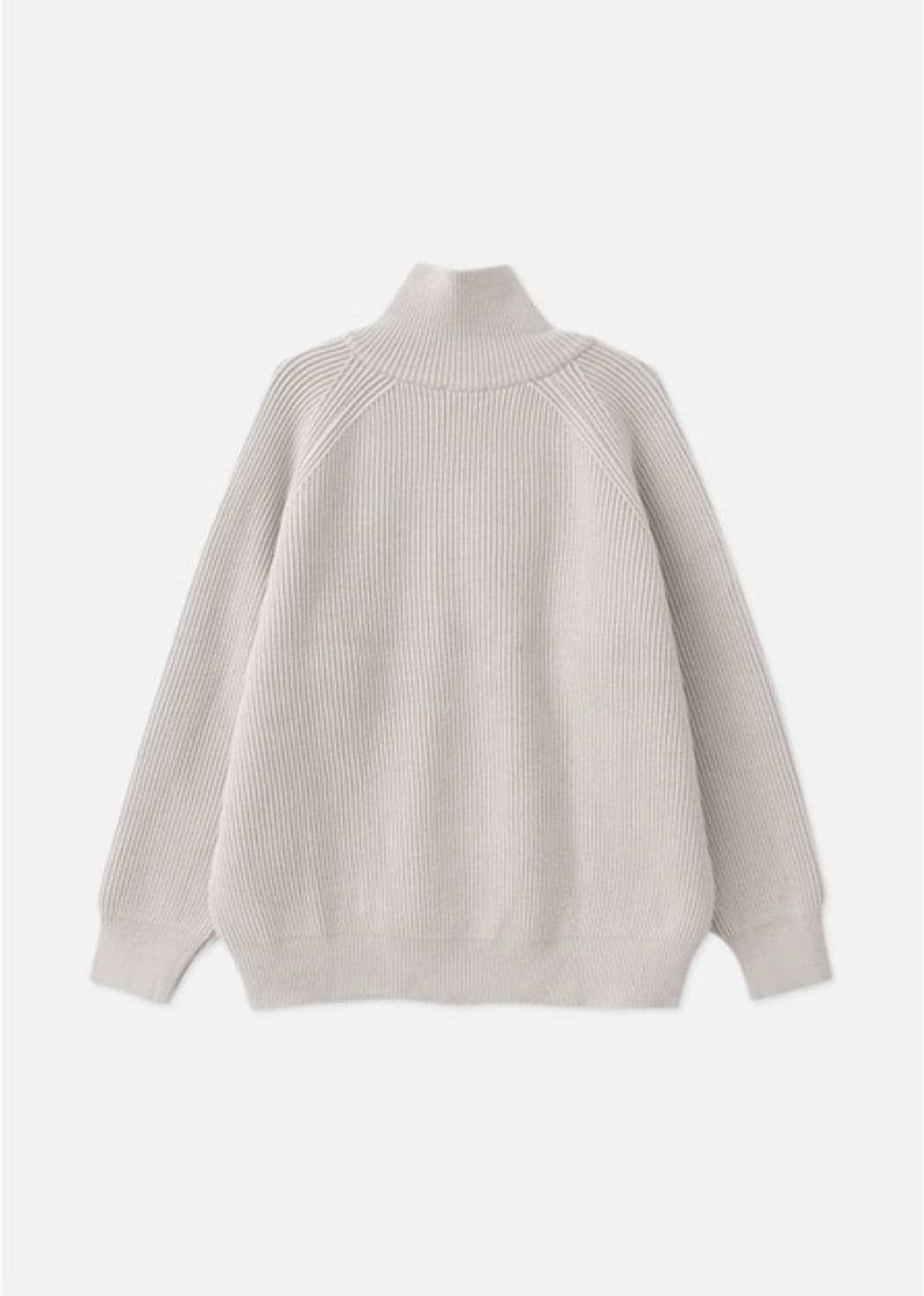 KNITLY ribbed zipup cardigan light grey 상품이미지2