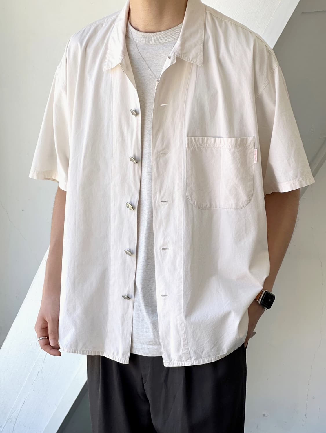 JPN made natural 'PIG' button shirt 상품이미지9