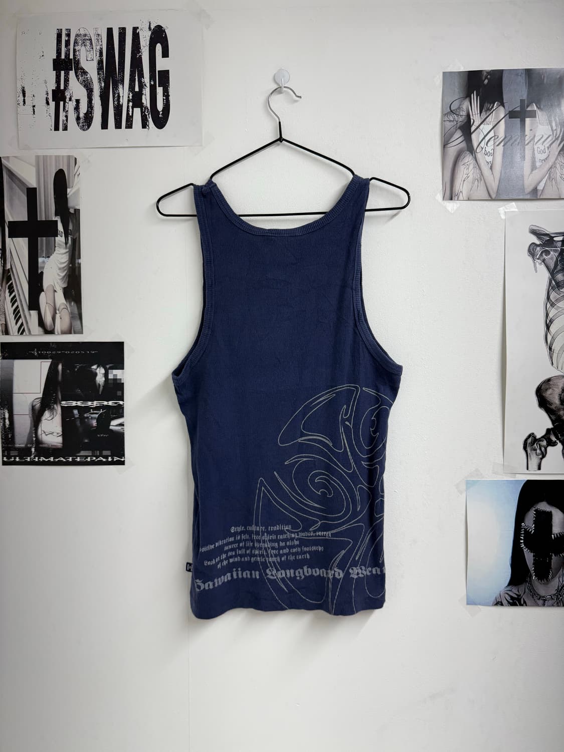 00s mood back printing sleeveless 상품이미지1