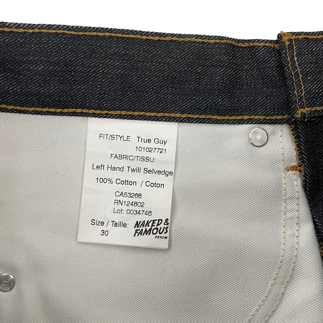 Naked & Famous True Guy Selvedge Jeans 상품이미지9