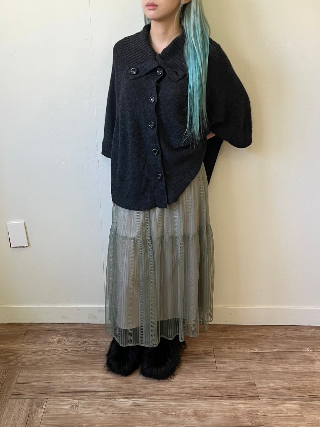 imana 버튼업 케이프 자켓 상품이미지6