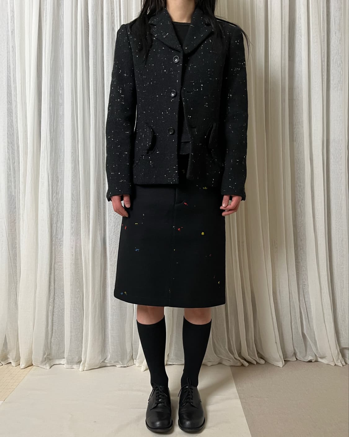 80s 꼼데가르송 네프 멜튼 울 스커트 comme des garcons 상품이미지10