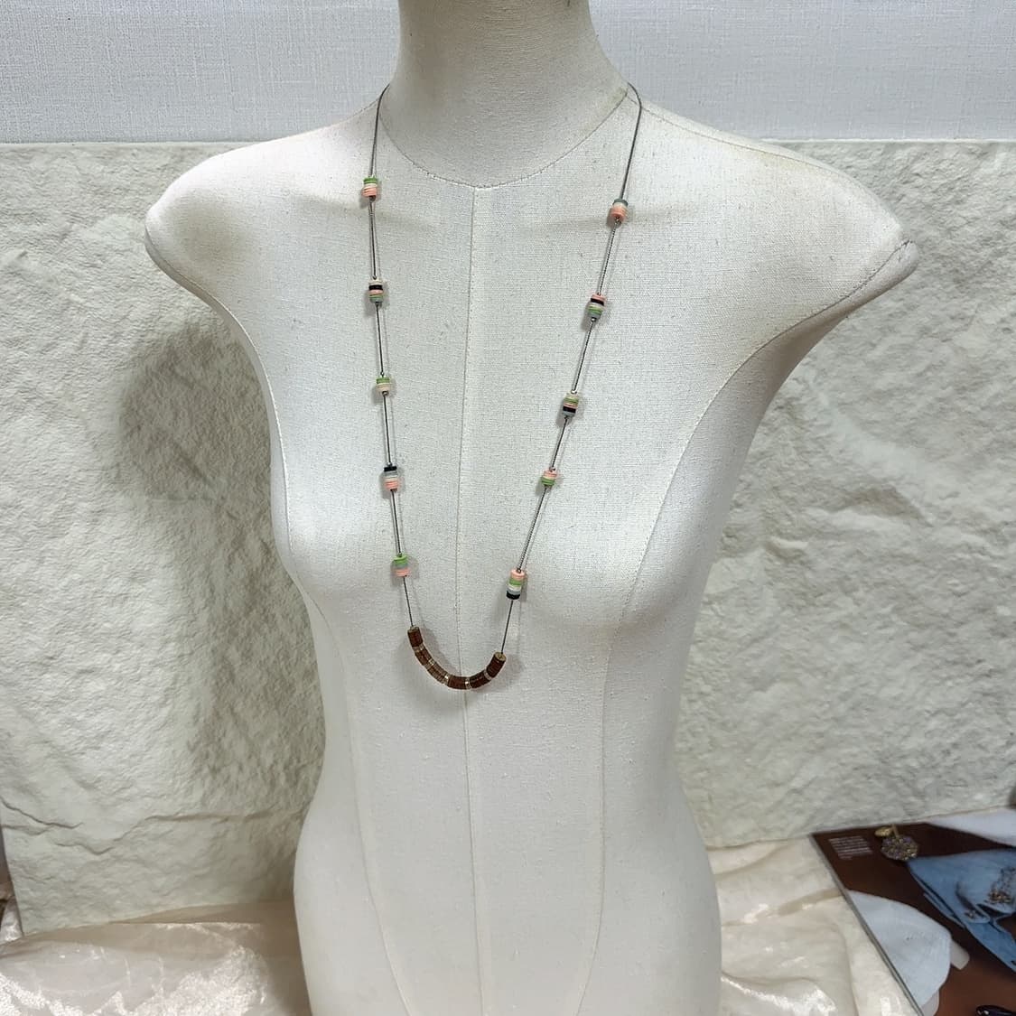 빈티지 비즈 미소 목걸이 상품이미지1