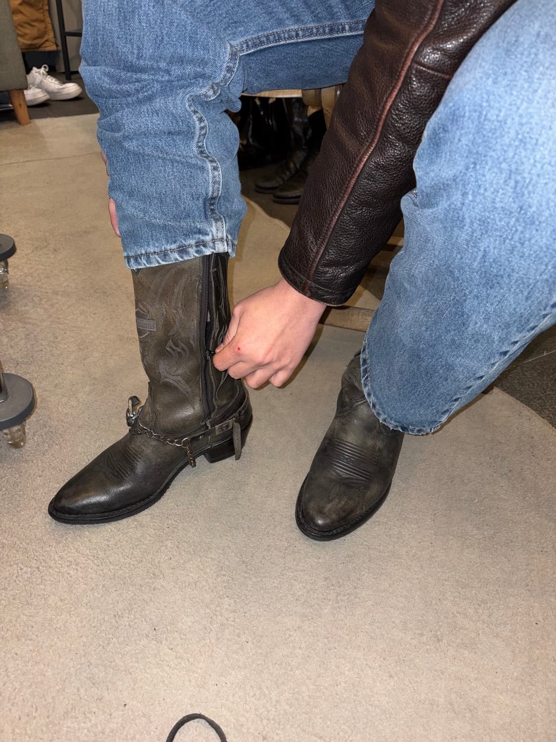 Harley Davidson logo chain western boots 상품이미지2