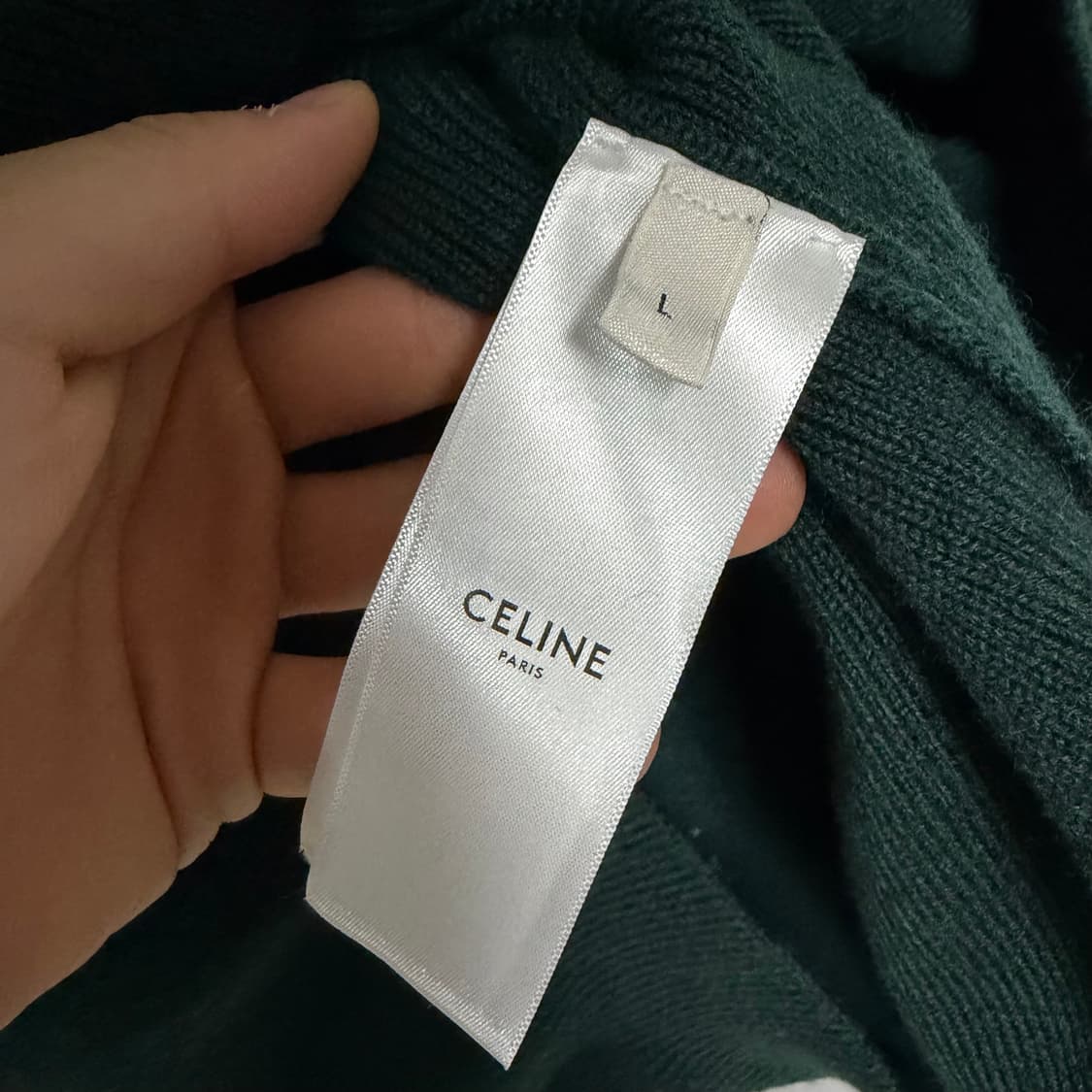 [S+급/L] 셀린느 울 컬리지 로고 가디건 그린 상품이미지6