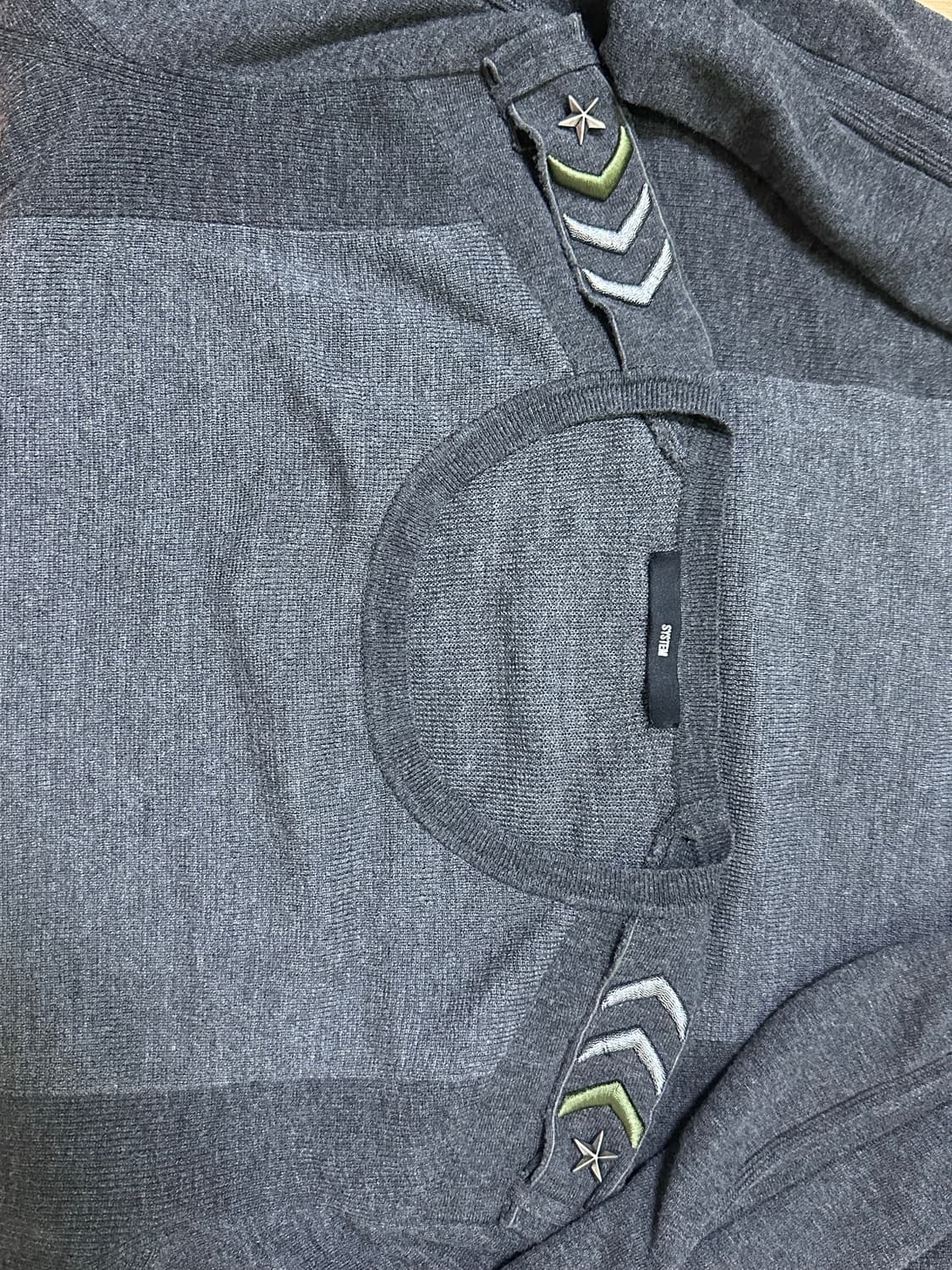 시스템옴므 밀리터리 견장 니트 100/그레이 상품이미지4