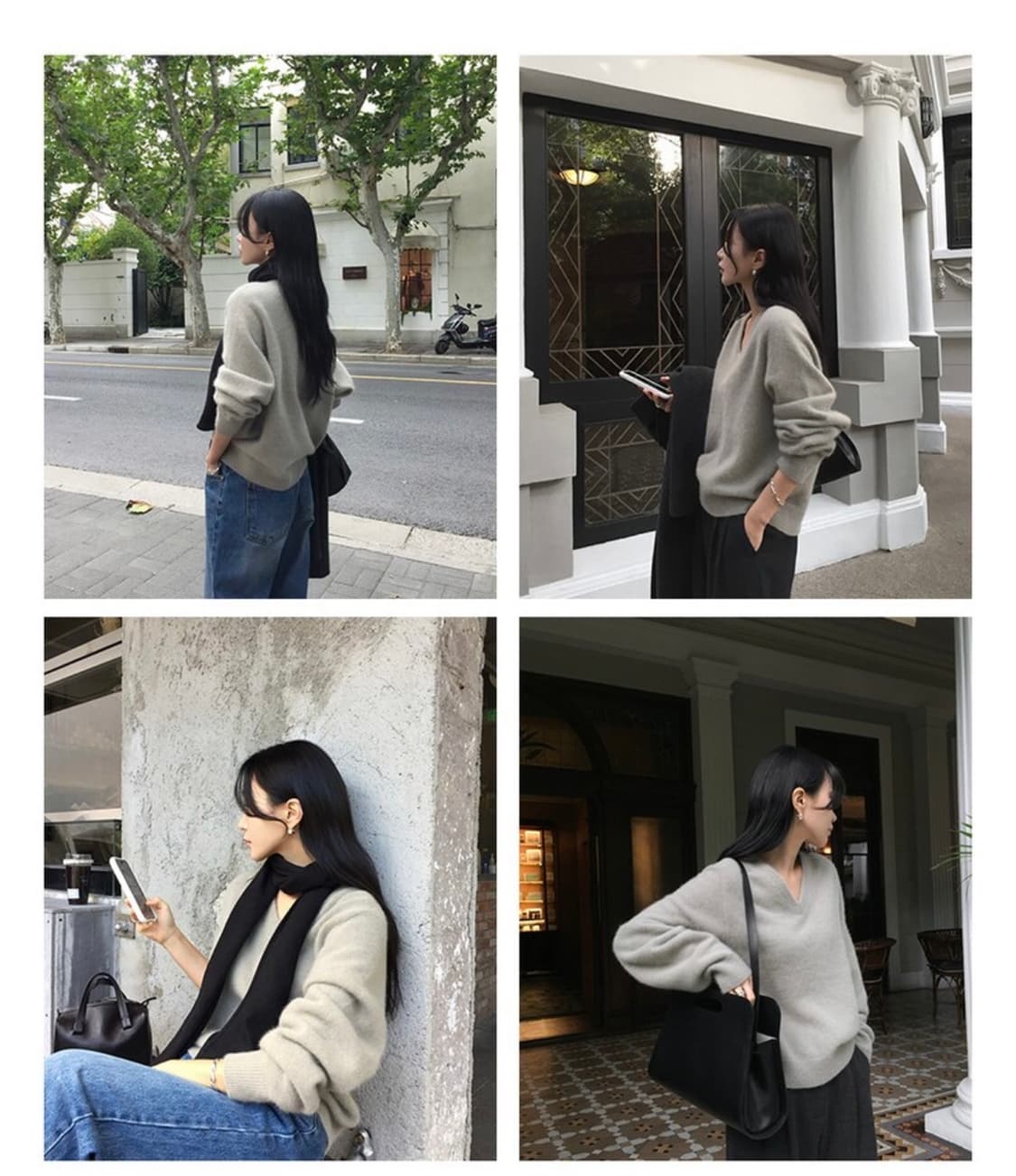 하우투러브미 하딘 폭스50 홀가먼트 브이넥 니트[mute gray] 상품이미지3