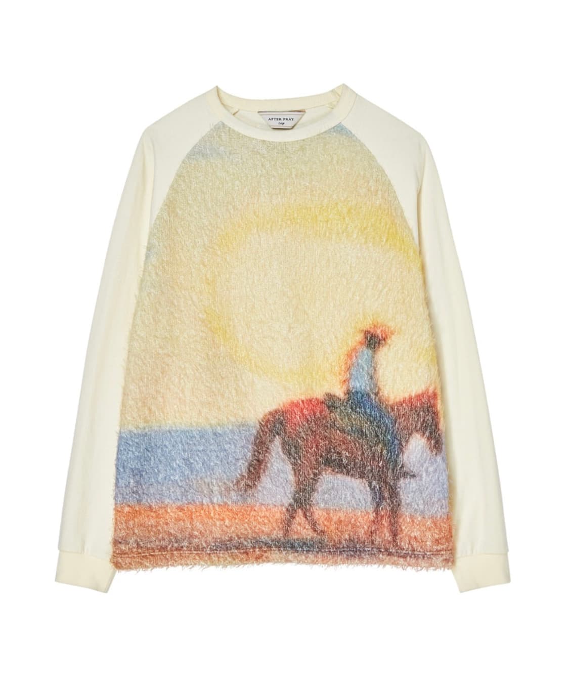 애프터프레이 프린티드 래글런 롱 슬리브 티셔츠 아이보리 상품이미지2