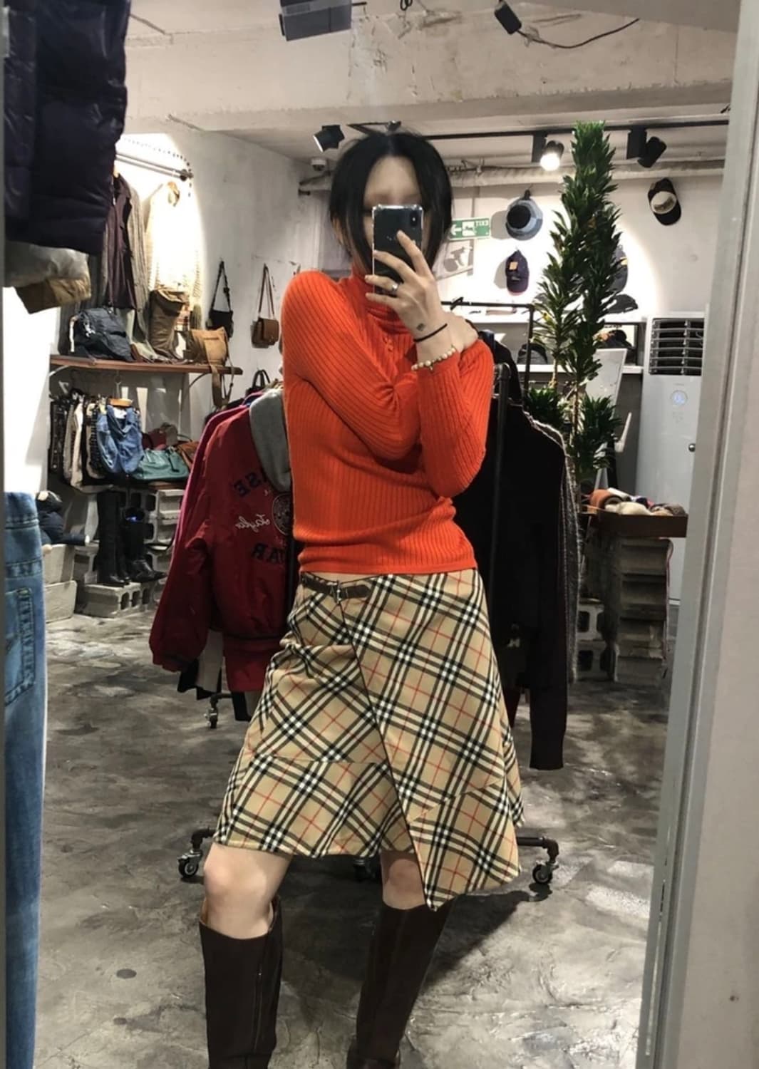 [8503]Burberry check midi wrapped skirt 상품이미지2