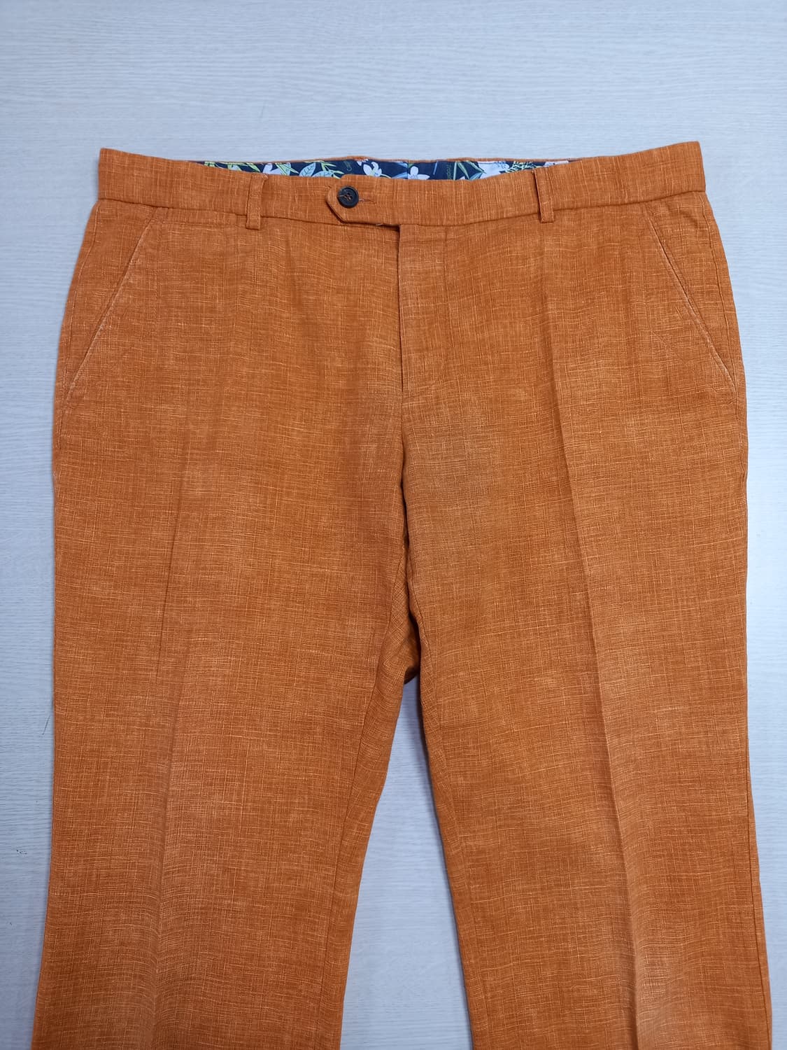 32 BASSO 린넨함유 여름용 면바지 오렌지 32-389 상품이미지3