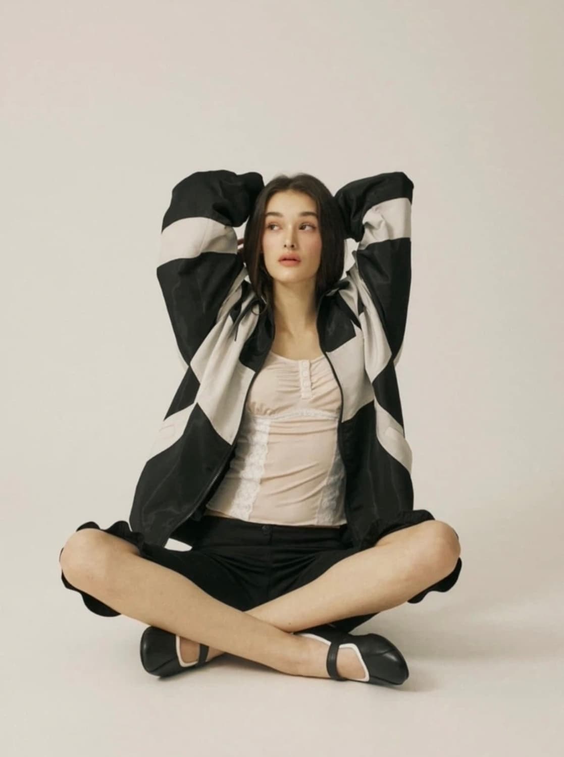 쓰리타임즈 오티스 윈드브레이커 블랙 S / 오버핏 바람막이 otis 상품이미지2