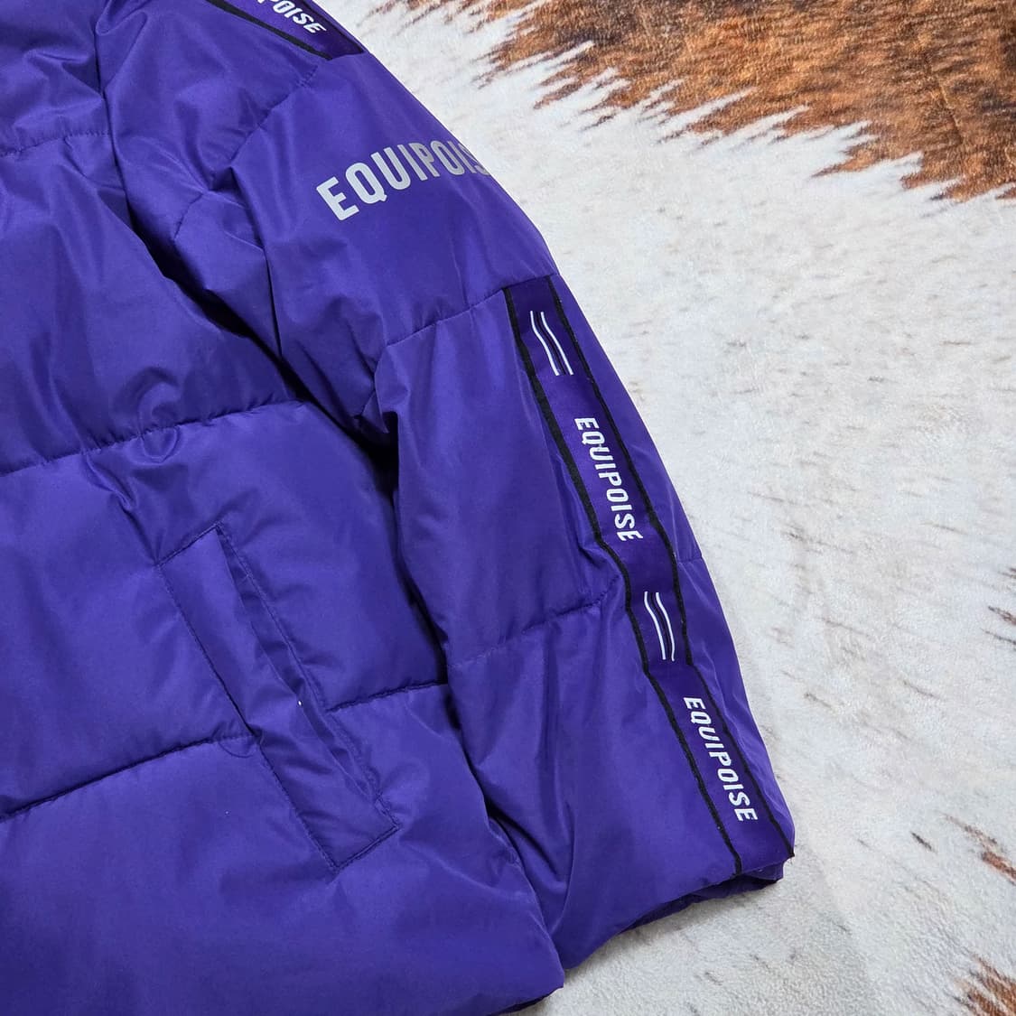 빈티지 퍼플 사이드라인 덕다운 패딩 상품이미지3