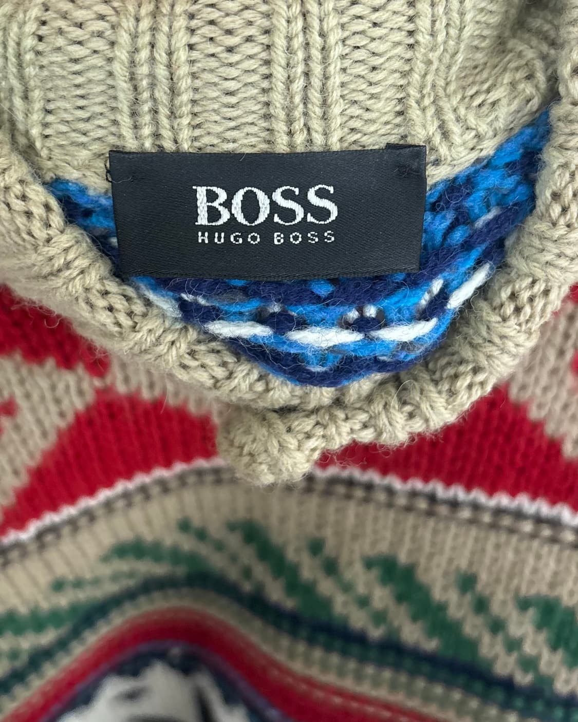 휴고 보스 노드릭 패턴 울 혼방 하이넥 니트 상품이미지7