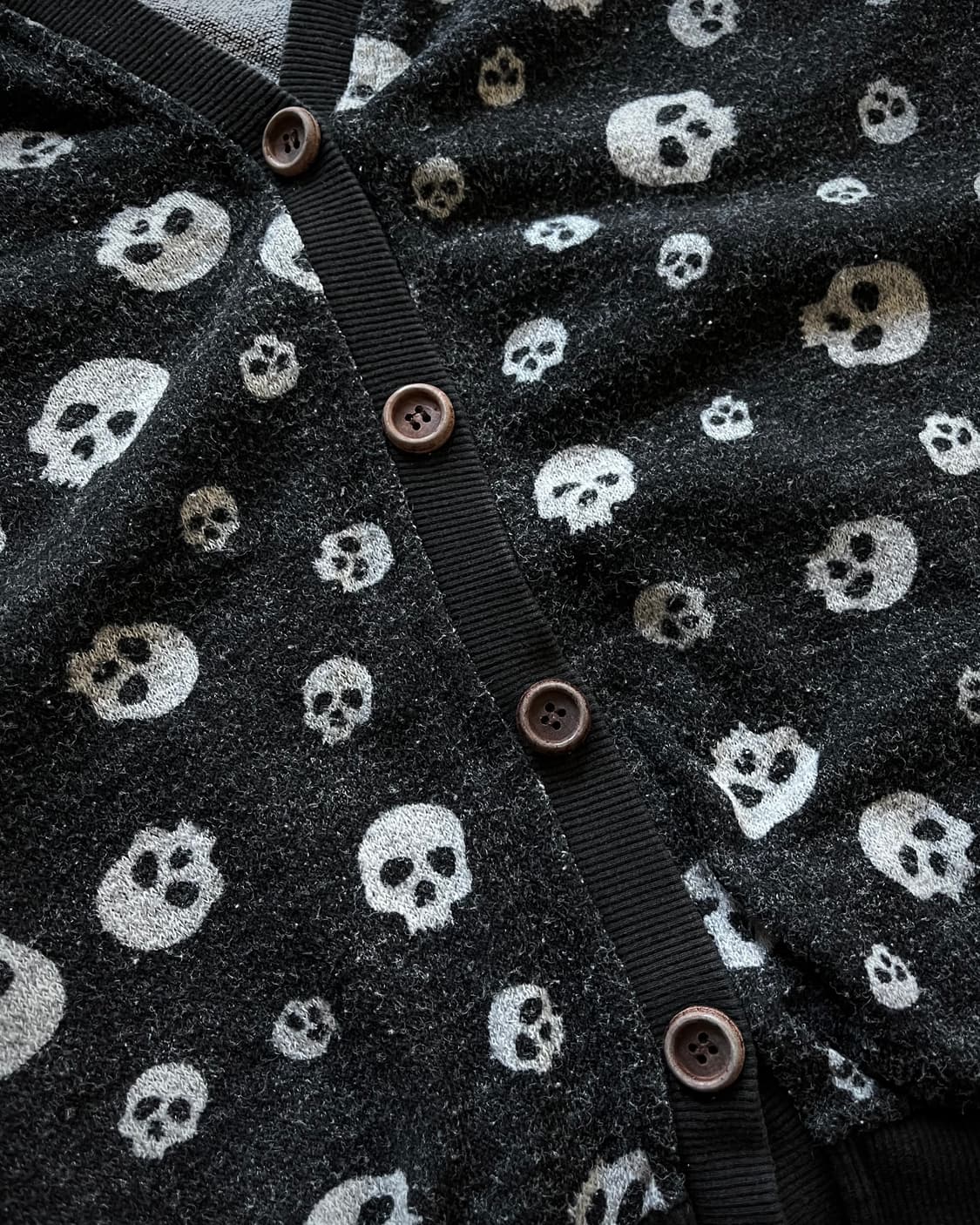 Jpn Vintage Skull Pattern Knit Cardigan 상품이미지5
