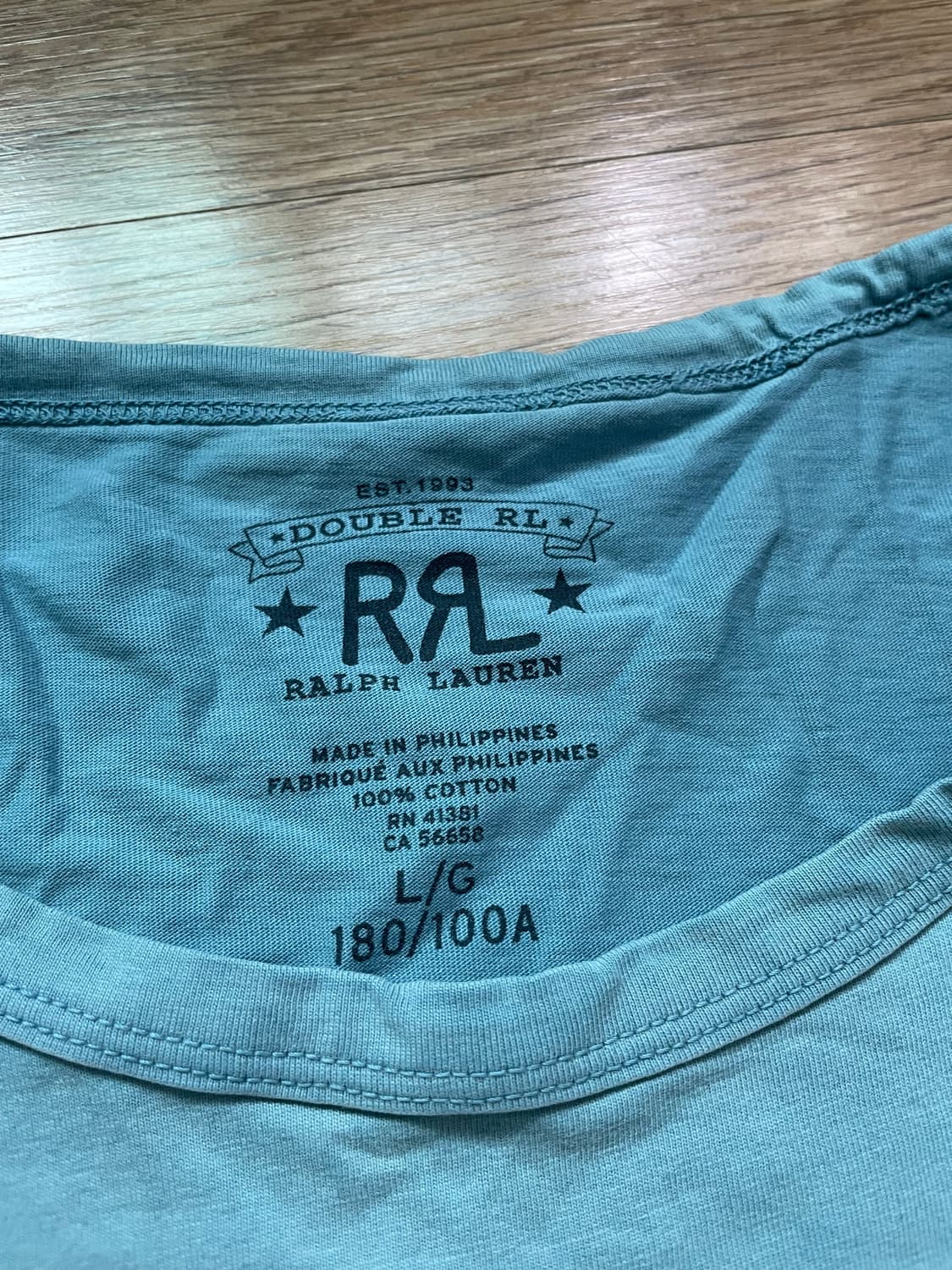 RRL 더블알엘 로고 반팔 티셔츠 스카이블루 L사이즈 상품이미지2