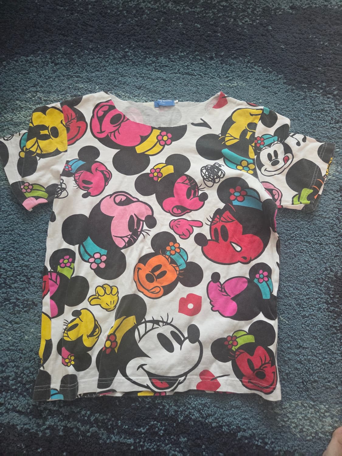🐶구매시덤) 디즈니 리조트 미니마우스 반팔 목부분 컷팅커스텀 표기S 상품이미지1