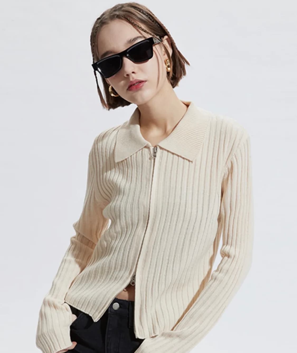 노이아고 워머 니트 집업 상품이미지1