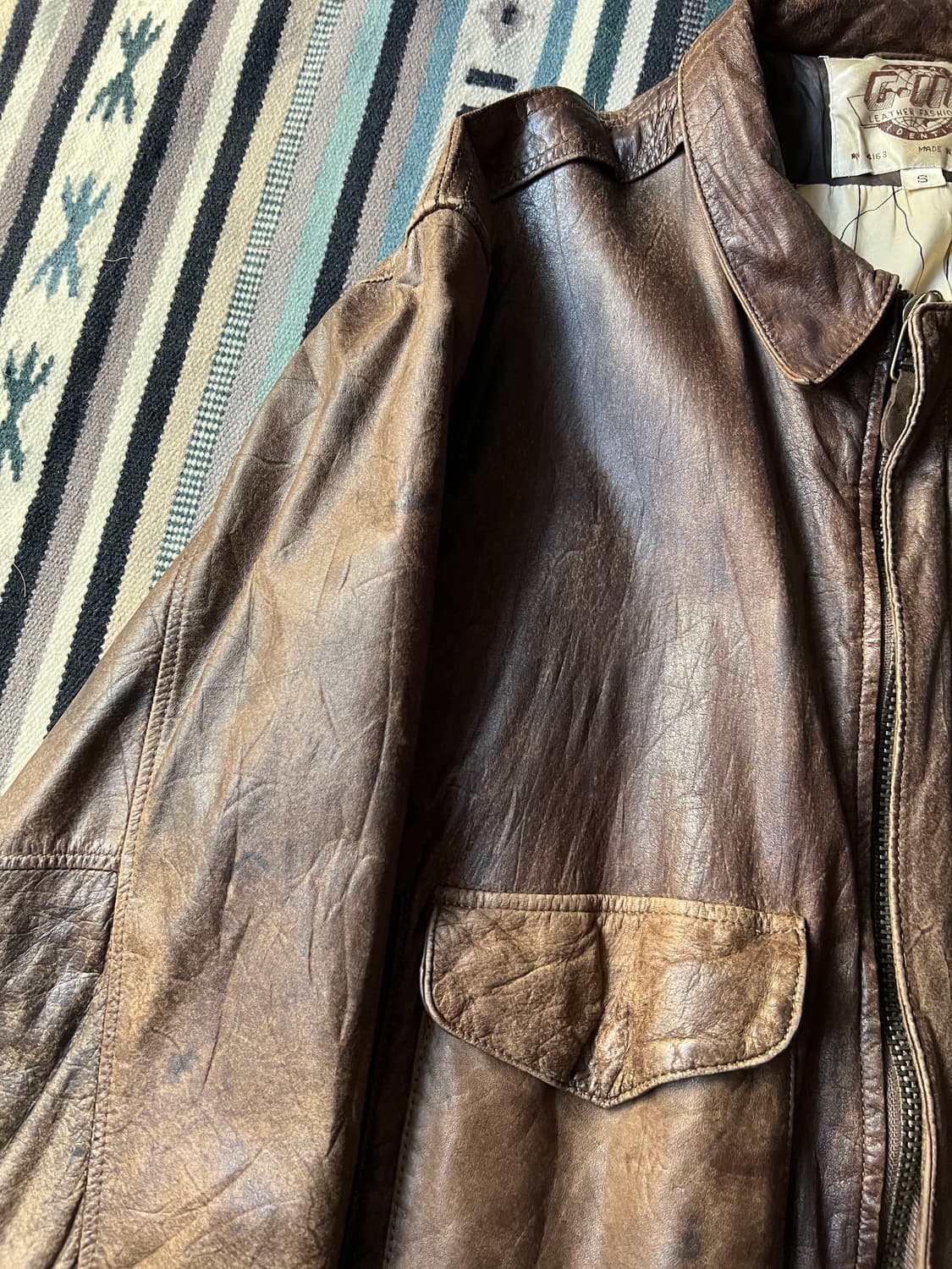 [S]90's USA 빈티지 리얼레더 A-2 플라이트 자켓 상품이미지4