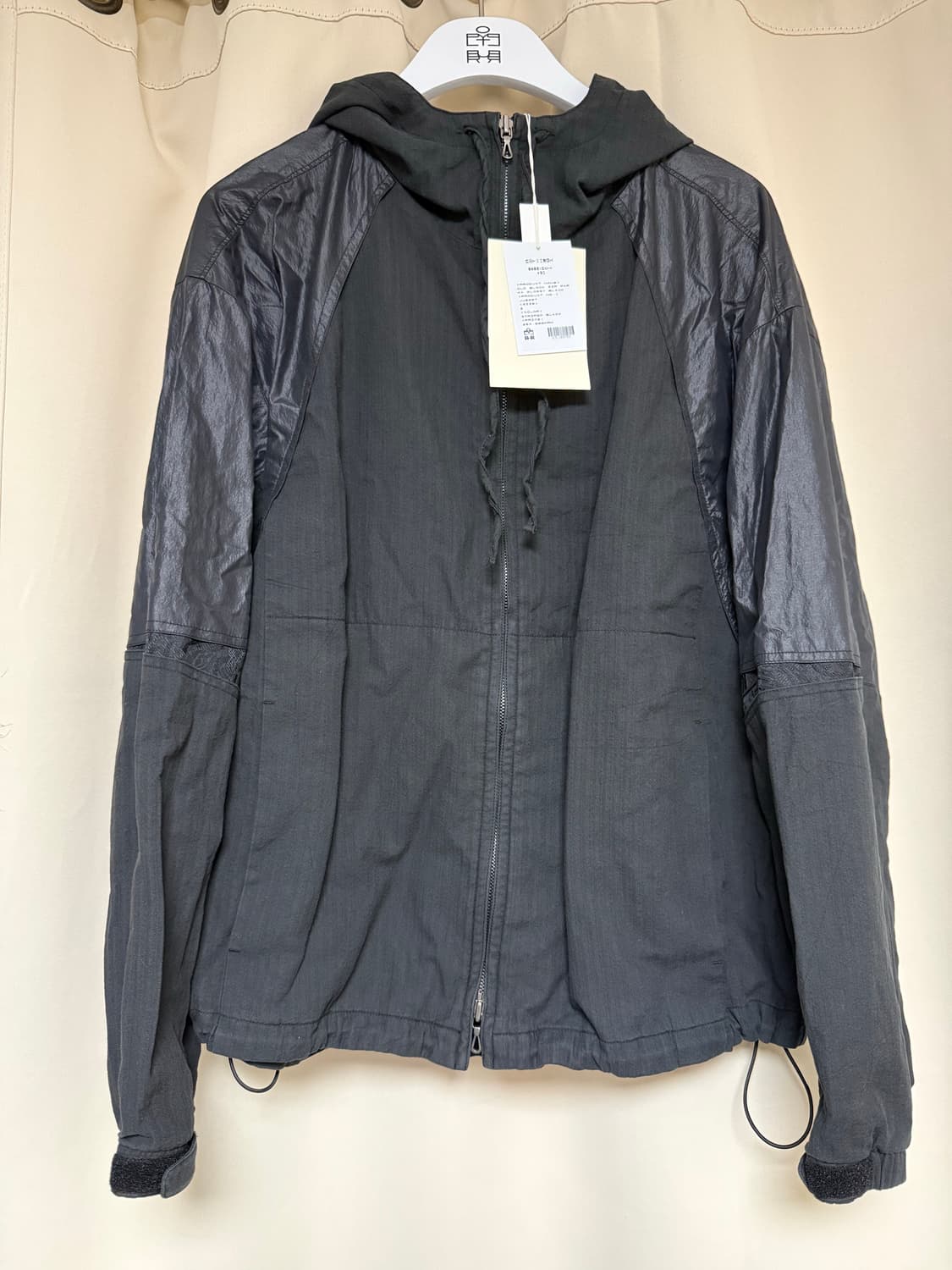 폴리테루 올드 블록 집 파카 블랙 스트라이프 & 글로시 블랙 2 팝니다 상품이미지1