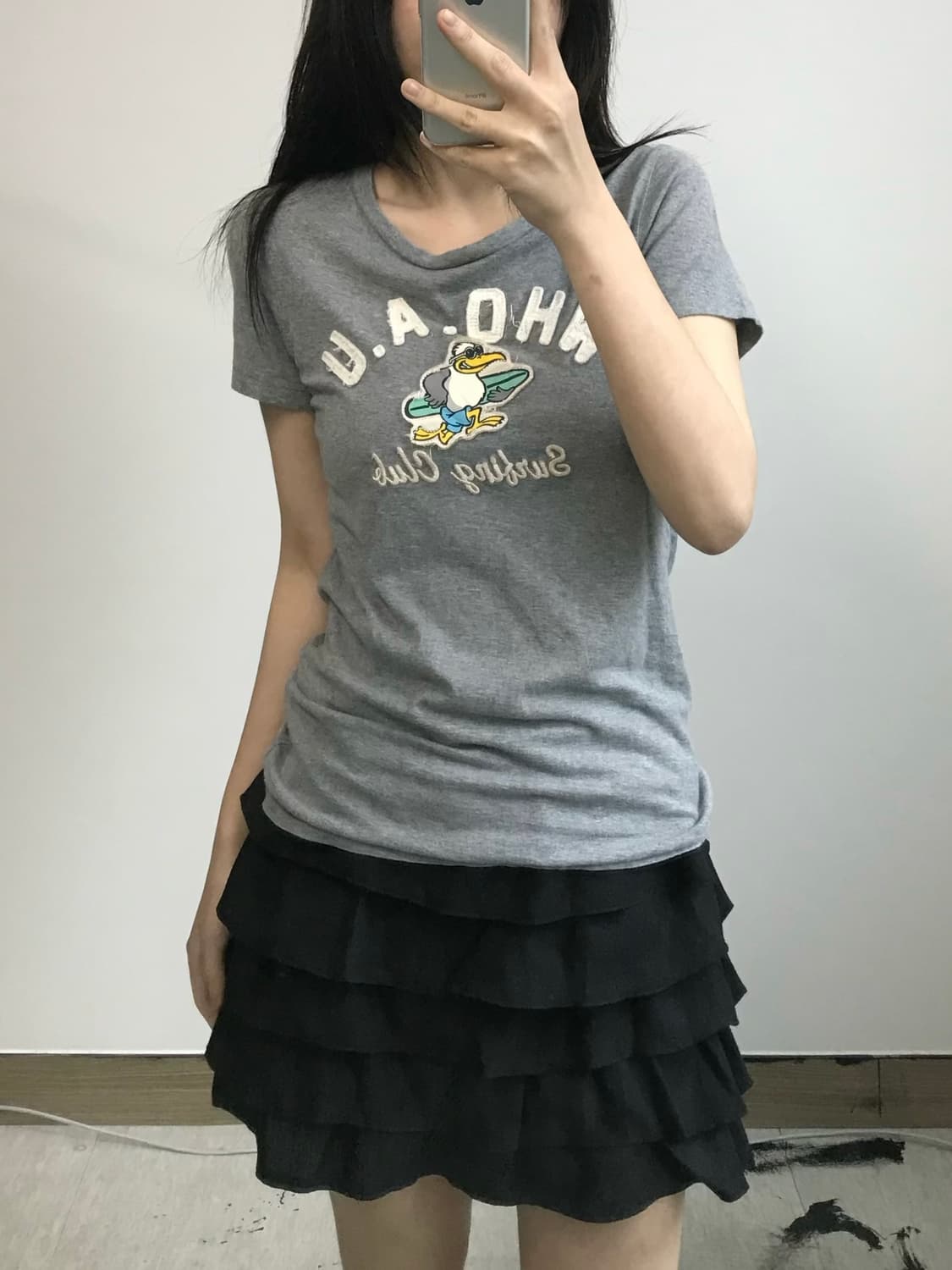 후아유 그레이 반팔 티셔츠 상품이미지1