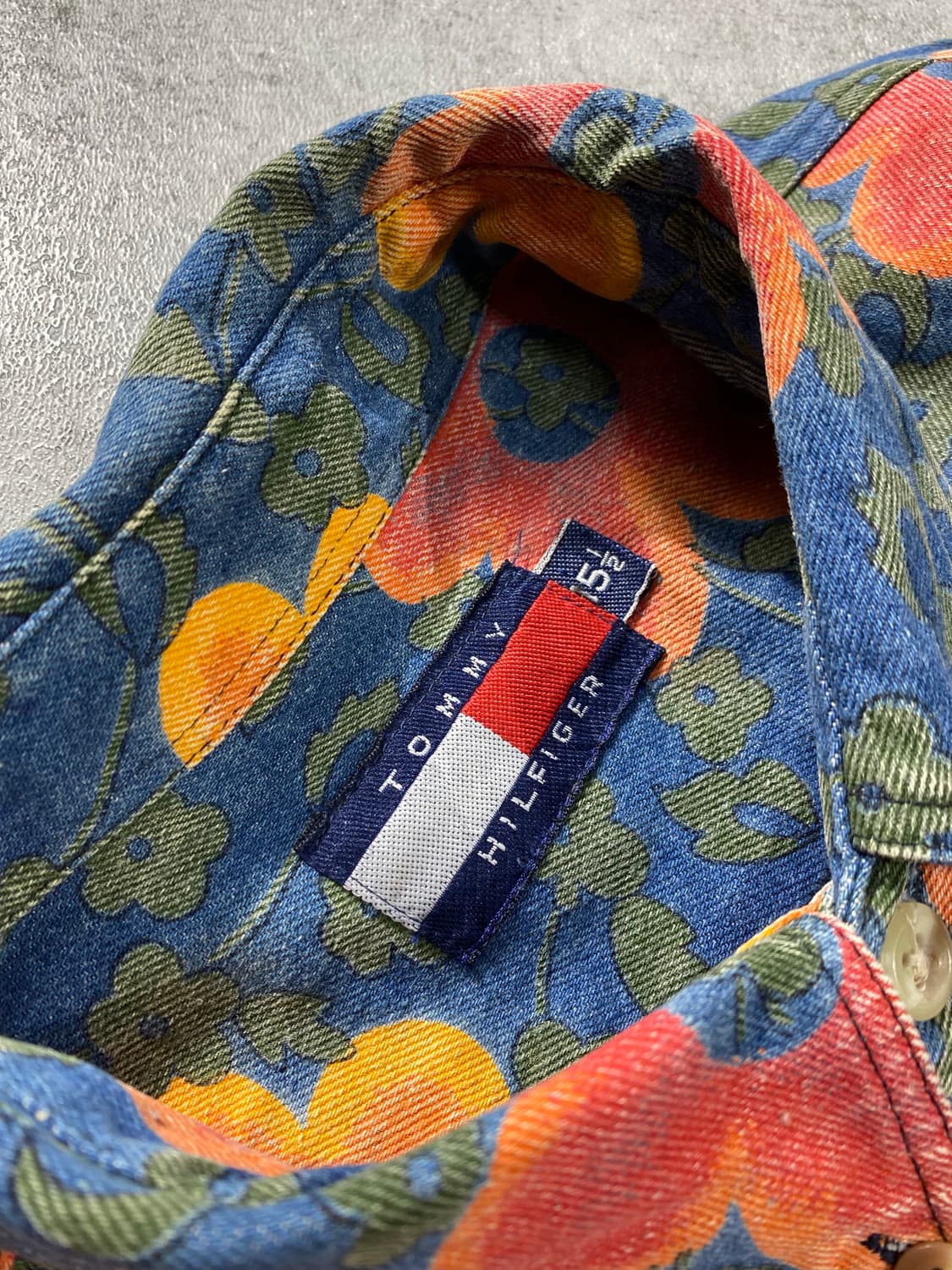 [L] 90s 타미힐피거 플라워 패턴 데님 셔츠 상품이미지7