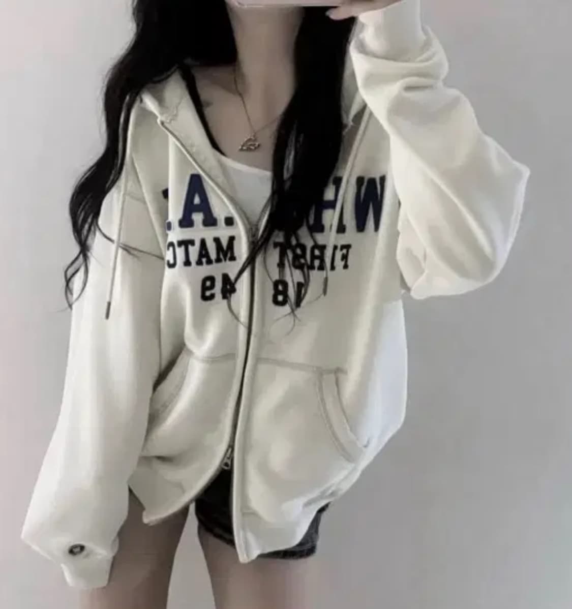 후아유 퍼스트 매치 후드집업 아이보리 s 상품이미지1