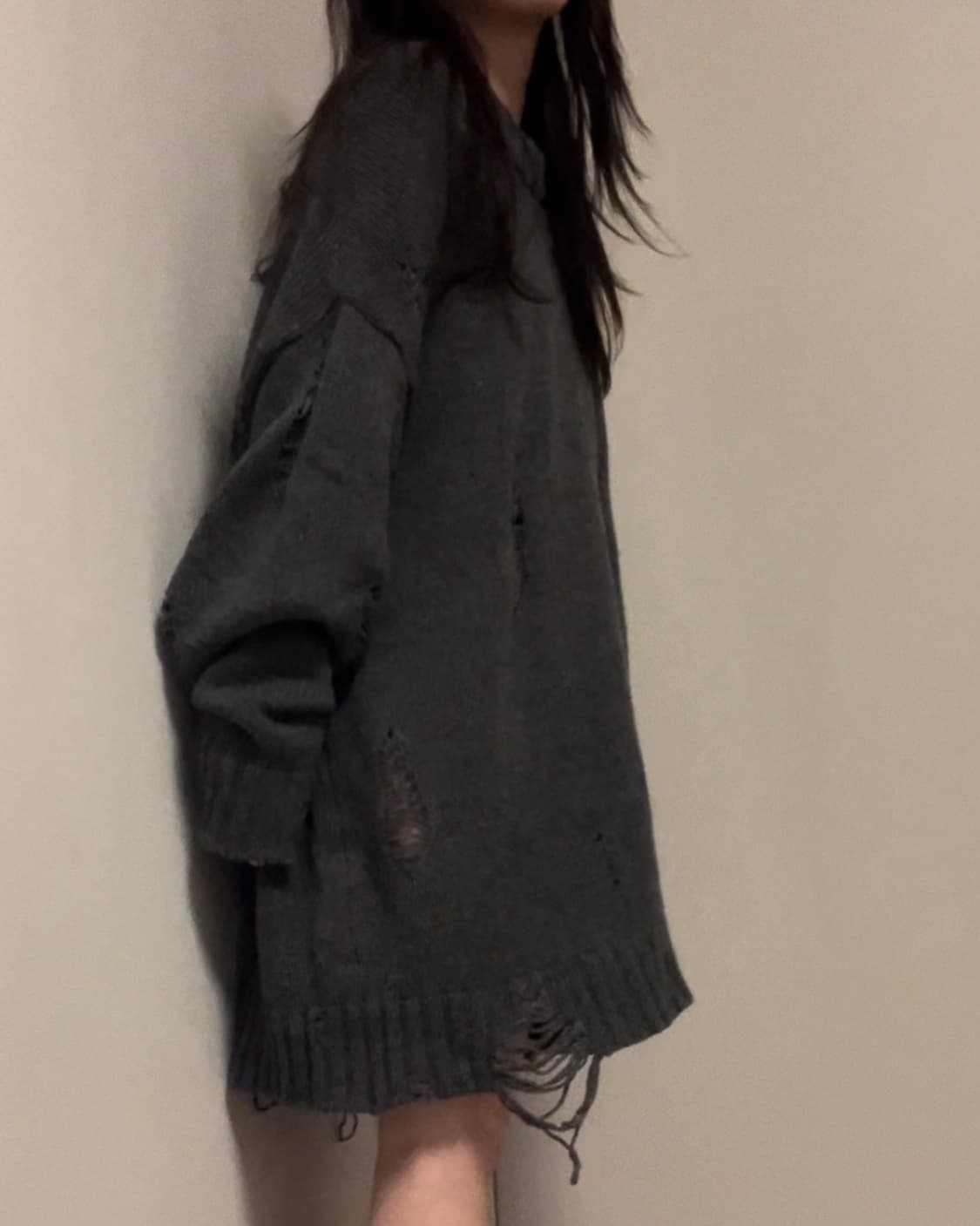 TAKEASY damage over long knit 상품이미지6