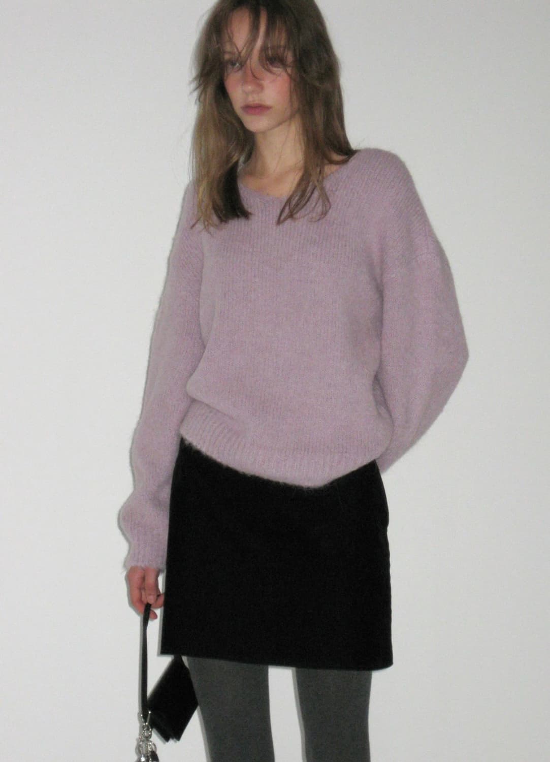 [로우클래식] ALPACA V-NECK SWEATER_pink 상품이미지1