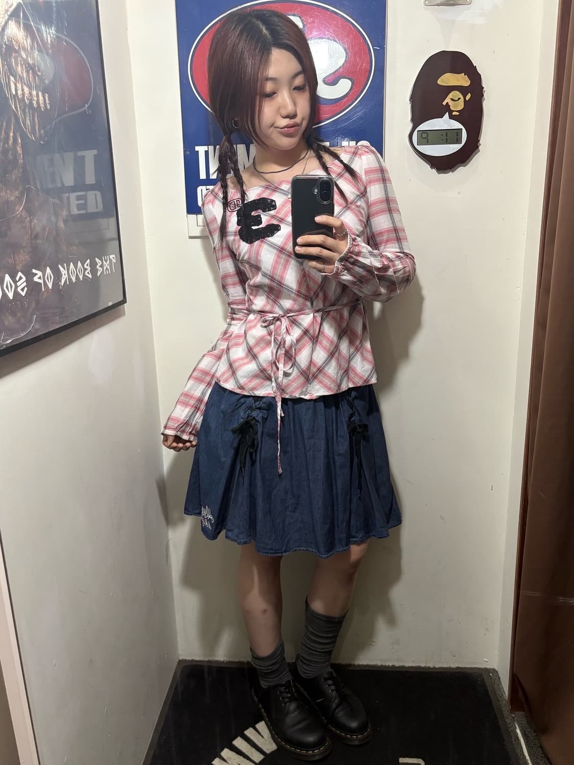 디젤 체크 블라우스 코디 세트 🍄 상품이미지2