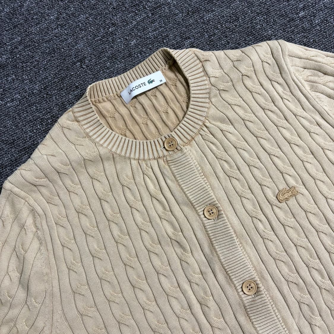 라코스테 가먼트 꽈배기 니트 가디건 상품이미지3