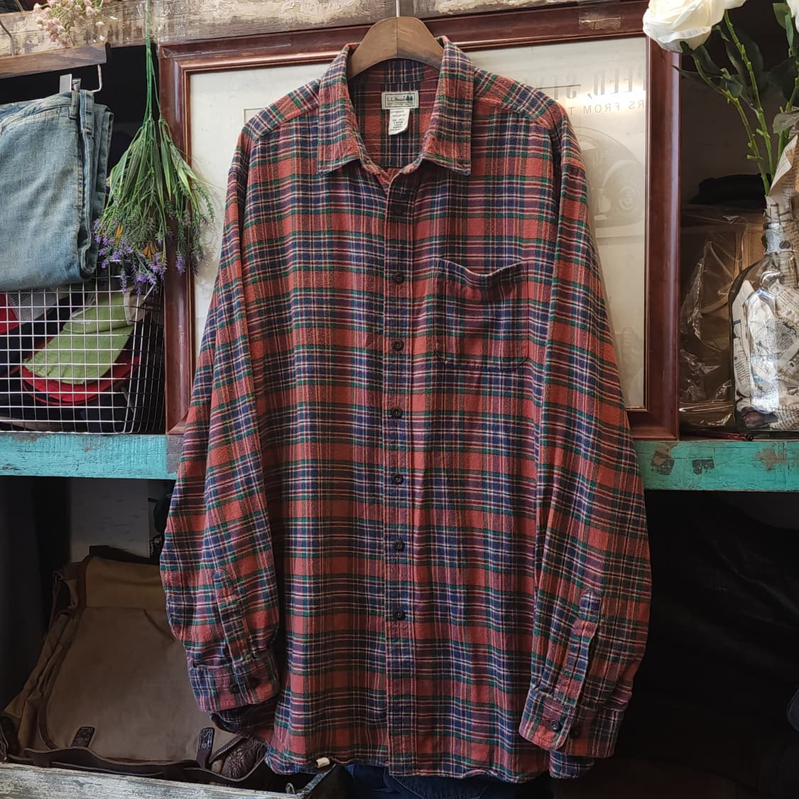 90s 엘엘빈 체크셔츠 플란넬 셔츠 헤비코튼 워크셔츠 xxl 빅사이즈 상품이미지2
