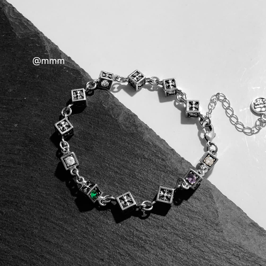 (Unisex) 큐빅 스톤 체인팔찌 상품이미지6