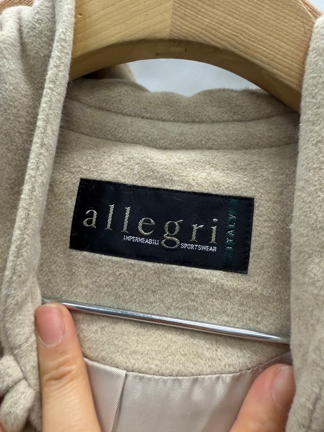 알레그리 알레그리 앙고라 혼방 후드 롱코트 (베이지) 상품이미지3