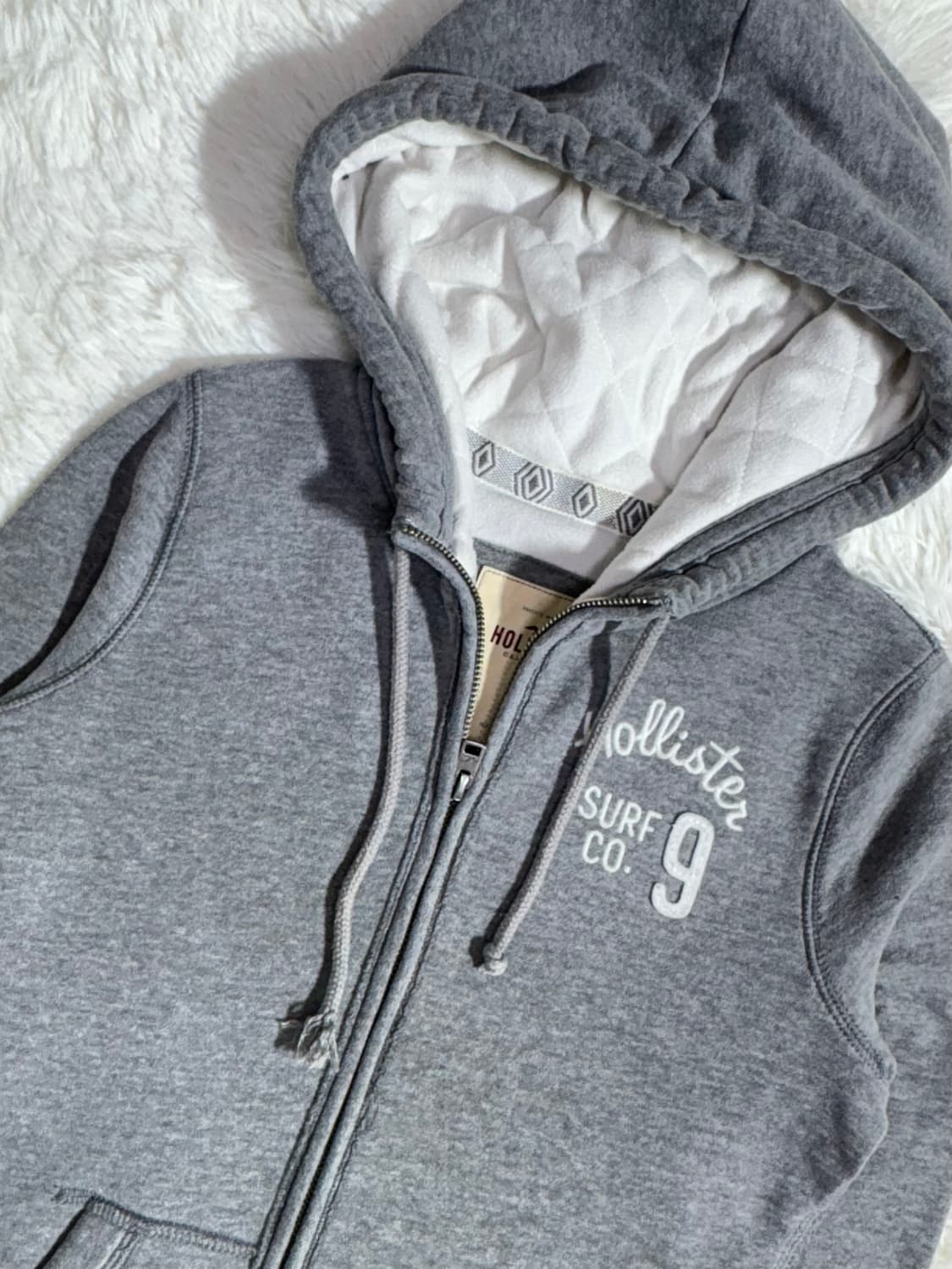 홀리스터 그레이 딱붙핏 후드집업  상품이미지4