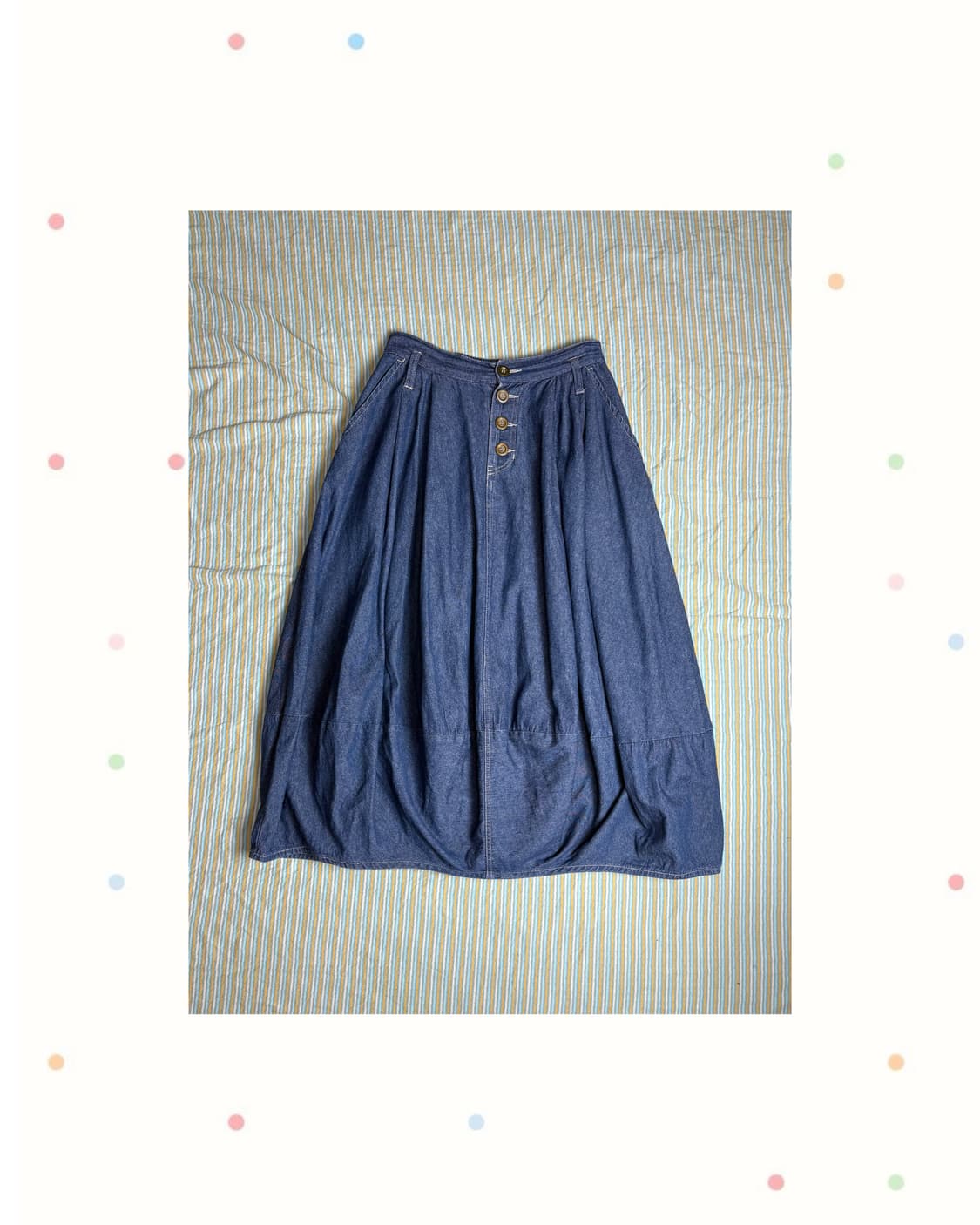 데님 벌룬핏 롱 스커트 상품이미지1