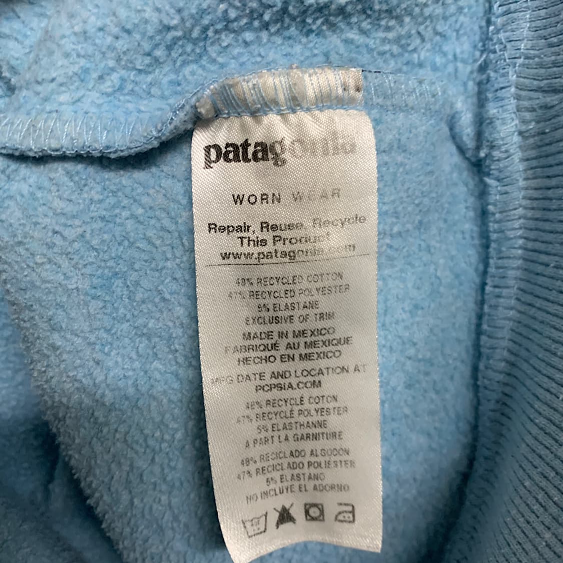 파타고니아 스카이블루 기모 맨투맨 M 상품이미지4