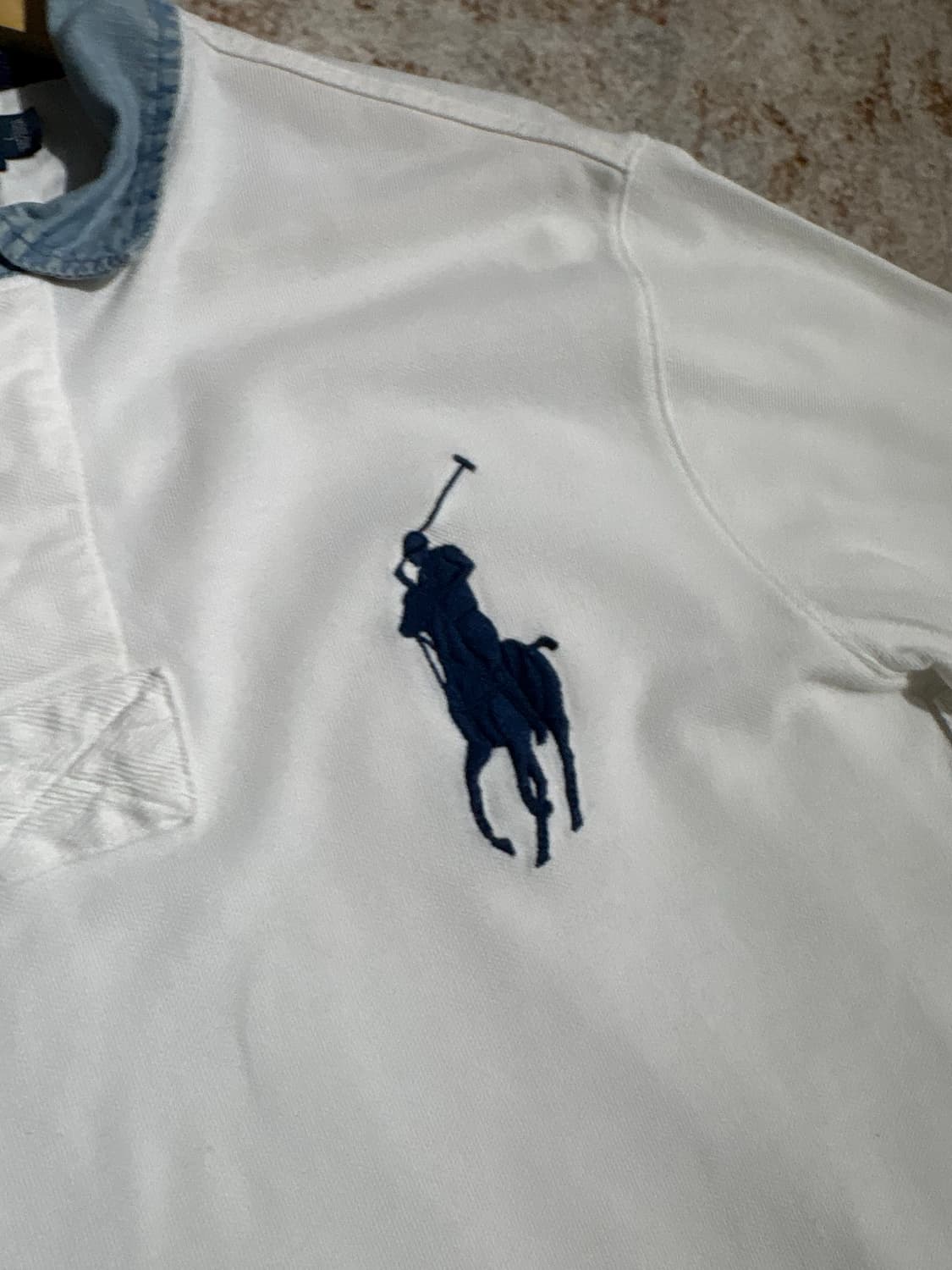 폴로 랄프로렌 성조기 빅포니 데님 카라 반팔티셔츠 상품이미지4