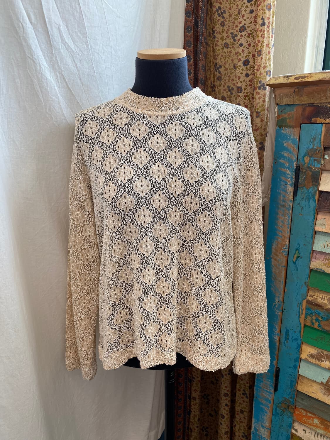 베이지 레이스 블라우스(F) 상품이미지1