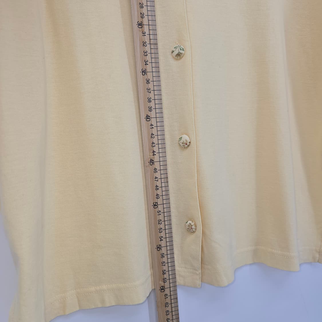 일본 빈티지 Avance 여성 반팔 가디건 옐로우 상품이미지5